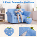 Kids Couch with Strawberry Throw Pillows - Blue - image 9
