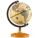 14 cm Vintage-Style World Globe with Wooden Base – Bronze