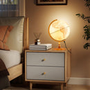 30 cm Illuminated World Globe with Wooden Base – Yellow