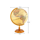 30 cm Illuminated World Globe with Wooden Base – Yellow