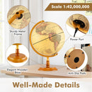 30 cm Illuminated World Globe with Wooden Base – Yellow