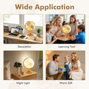 30 cm Illuminated World Globe with Wooden Base – Yellow