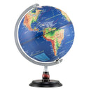 30 cm Illuminated World Globe with Wooden Base – Navy