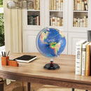 30 cm Illuminated World Globe with Wooden Base – Navy