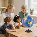 30 cm Illuminated World Globe with Wooden Base – Navy