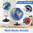 30 cm Illuminated World Globe with Wooden Base – Navy