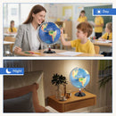 30 cm Illuminated World Globe with Wooden Base – Navy