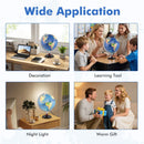 30 cm Illuminated World Globe with Wooden Base – Navy