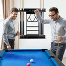 Wall-Mounted Wooden Billiard Cue and Ball Rack – Black