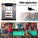 Wall-Mounted Wooden Billiard Cue and Ball Rack – Black