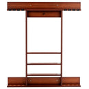 Wall-Mounted Wooden Billiard Cue and Ball Rack – Coffee