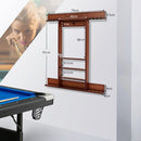 Wall-Mounted Wooden Billiard Cue and Ball Rack – Coffee