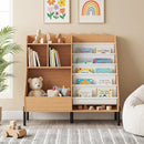 Kids Bookshelf and Toy Storage Organizer with 5 Fabric Pockets and Metal Legs product image 2