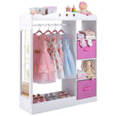 Kids Dress Up Storage Shelf with Mirror and Hanging Rod for Toddler Clothes product image 1