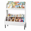 Kids Toy Storage Organizer, Wooden Montessori Bookshelf with 2 Storage Bins and Open Shelf product image 1