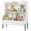 Kids Toy Storage Organizer, Wooden Montessori Bookshelf with 5 Storage Cubes, Toddler Storage Cabinet product image 1