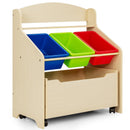 Kids Wooden Storage Cabinet, Preschool/Homeschooling Mobile Organizer Shelf product image 1