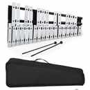 30-Note Folding Glockenspiel with Carrying Bag – Black & Silver