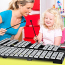 30-Note Folding Glockenspiel with Carrying Bag – Black & Silver