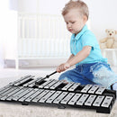30-Note Folding Glockenspiel with Carrying Bag – Black & Silver