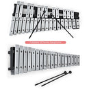 30-Note Folding Glockenspiel with Carrying Bag – Black & Silver