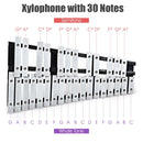 30-Note Folding Glockenspiel with Carrying Bag – Black & Silver