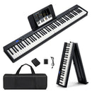 88-Key Folding Digital Piano with Sustain Pedal – Black