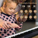 88-Key Folding Digital Piano with Sustain Pedal – Black