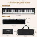 88-Key Folding Digital Piano with Sustain Pedal – Black
