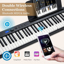 88-Key Folding Digital Piano with Sustain Pedal – Black