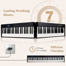 88-Key Folding Digital Piano with Sustain Pedal – Black