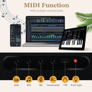 88-Key Folding Digital Piano with Sustain Pedal – Black