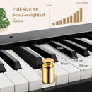 88-Key Folding Digital Piano with Sustain Pedal – Black