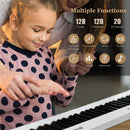 88-Key Folding Digital Piano with Sustain Pedal – White