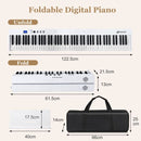 88-Key Folding Digital Piano with Sustain Pedal – White