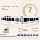 88-Key Folding Digital Piano with Sustain Pedal – White