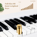 88-Key Folding Digital Piano with Sustain Pedal – White