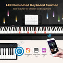 88-Key Light-Up Digital Piano with Sustain Pedal – Black