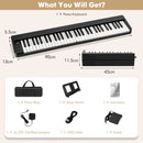 61-Key Folding Digital Piano with Carrying Bag – Black