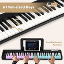 61-Key Folding Digital Piano with Carrying Bag – Black