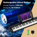 61-Key Folding Digital Piano with Carrying Bag – Black