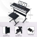 61-Key Light-Up Keyboard Set with Stand and Stool – Black
