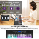 61-Key Light-Up Keyboard Set with Stand and Stool – Black