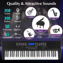 61-Key Light-Up Keyboard Set with Stand and Stool – Black