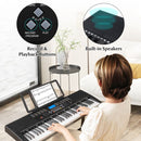 61-Key Light-Up Keyboard Set with Stand and Stool – Black
