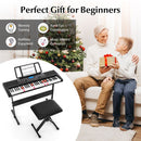 61-Key Light-Up Keyboard Set with Stand and Stool – Black