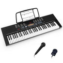 61-Key Portable Keyboard with Microphone – Black