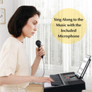61-Key Portable Keyboard with Microphone – Black