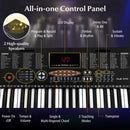 61-Key Portable Keyboard with Microphone – Black