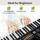 61-Key Portable Keyboard with Microphone – Black